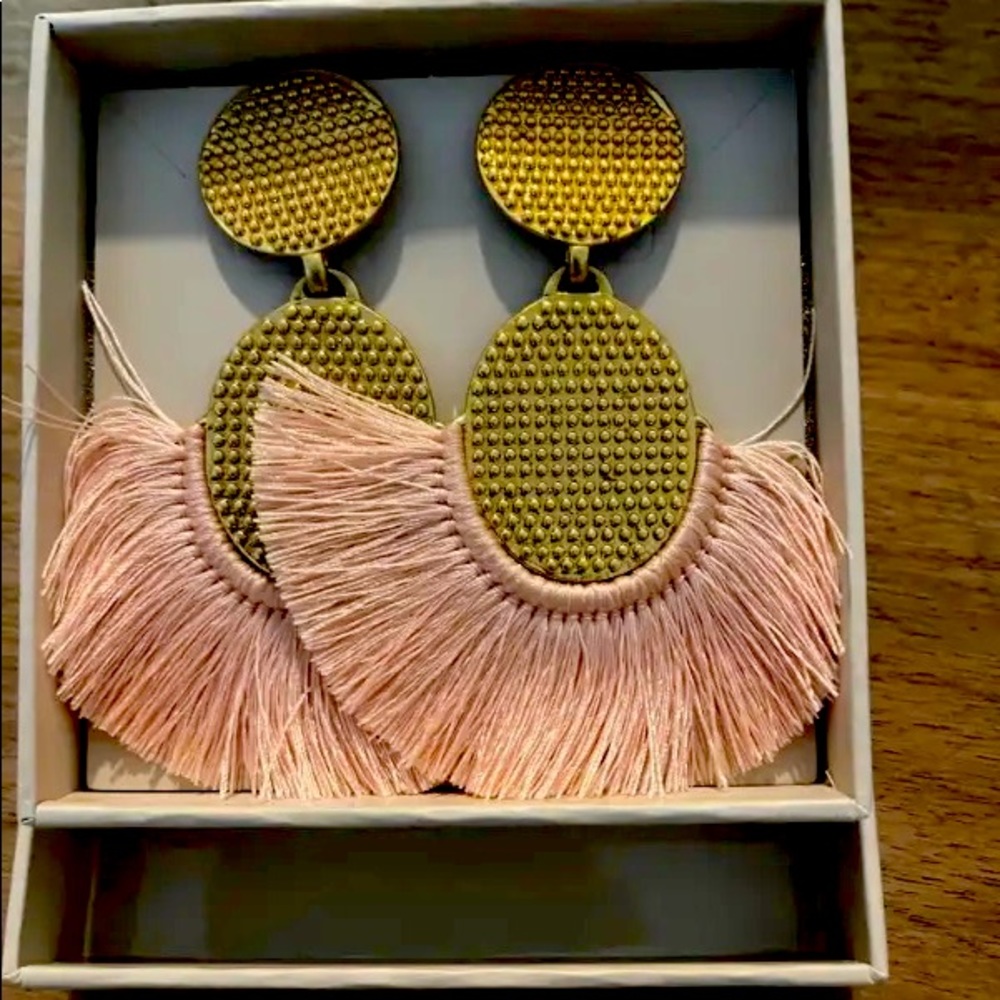 New in Box India Hicks Golden Fan Earrings - 137817